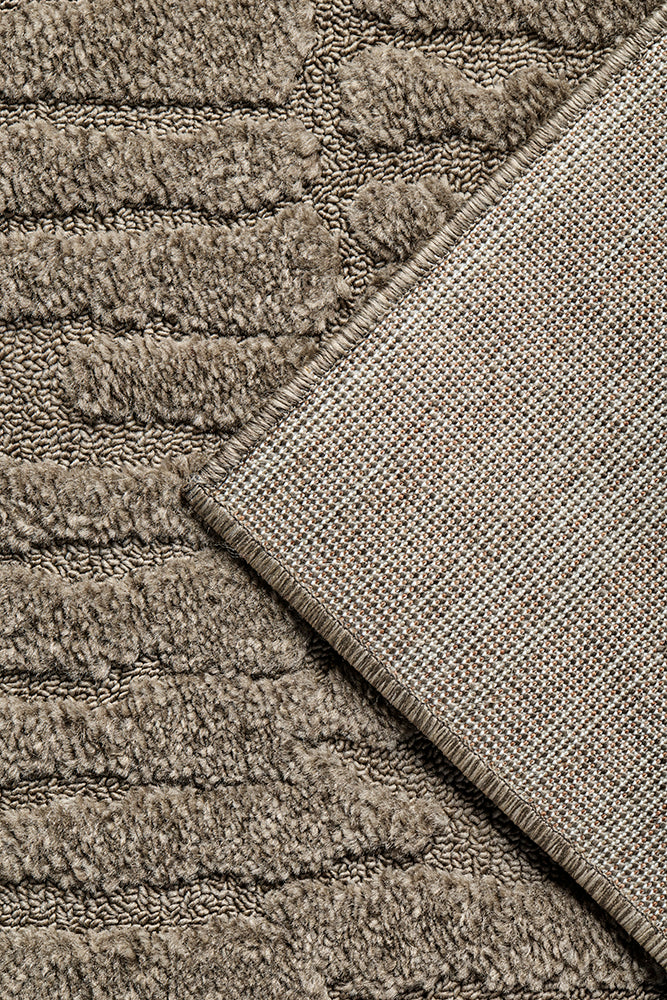 Mocha Linear Textured Glam Rug