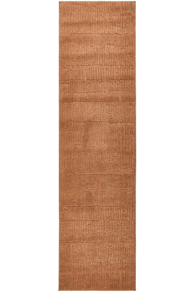 Rust Linear Textured Glam Rug