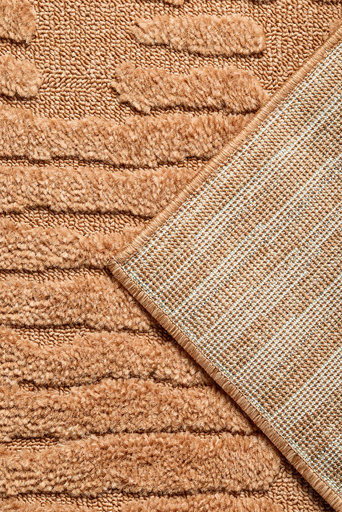 Rust Linear Textured Glam Rug