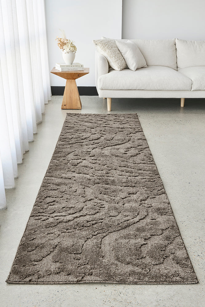 Mocha Textured Glam Rug
