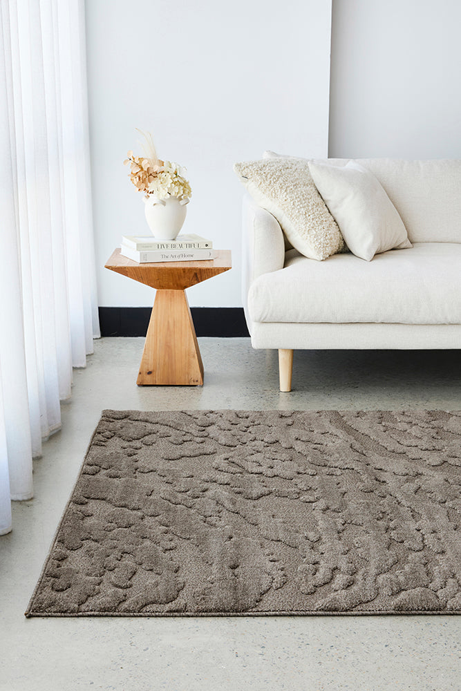 Mocha Textured Glam Rug