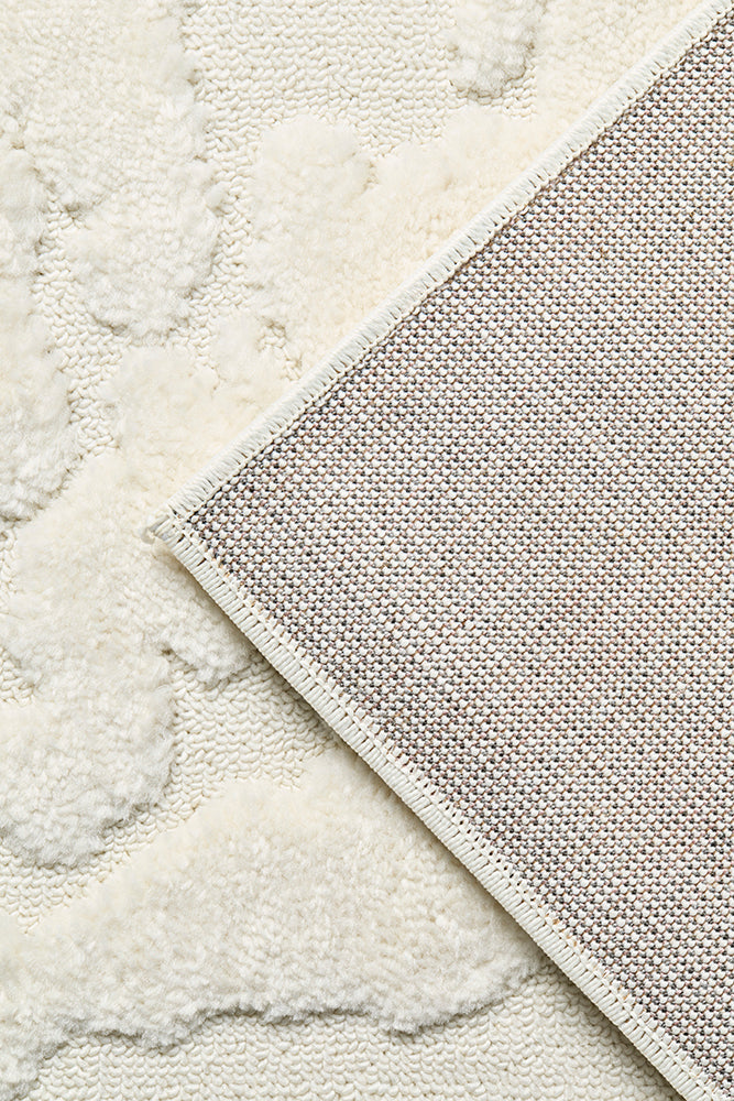 Off-White Textured Glam Rug