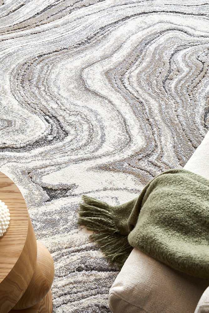 Opal Grey Marbled Rug