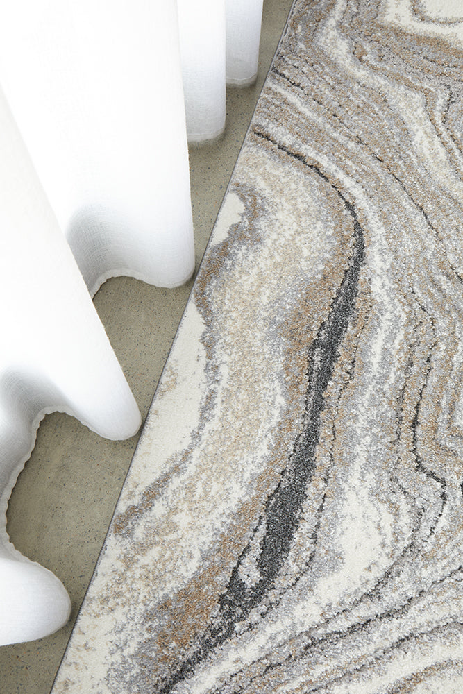 Opal Grey Marbled Rug