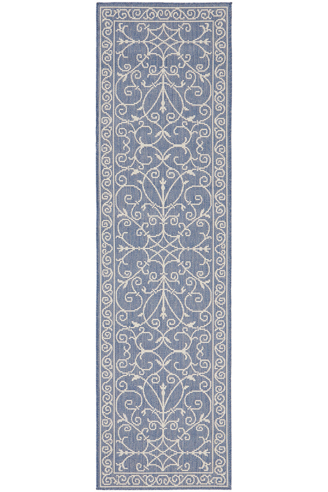 Mediterranean Scroll Indoor Outdoor Rug