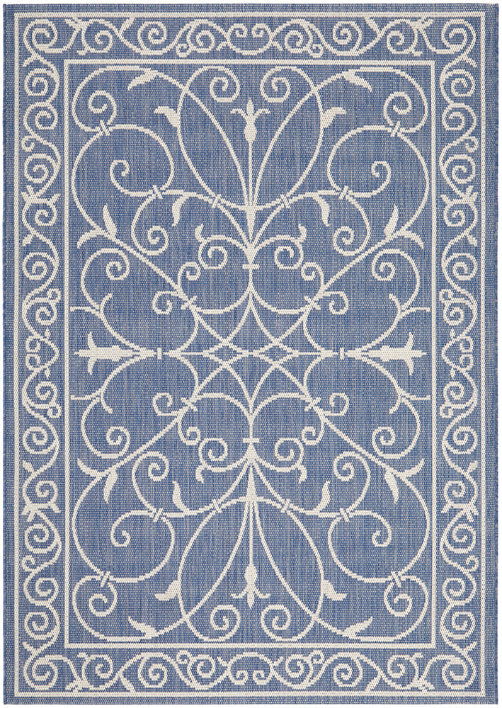 Mediterranean Scroll Indoor Outdoor Rug