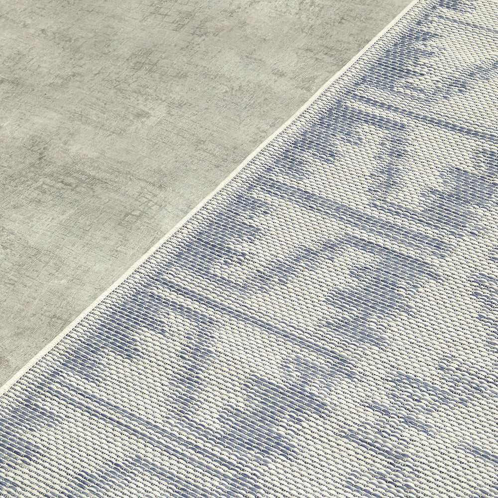 Aztec Cream Blue Indoor Outdoor Washable Rug