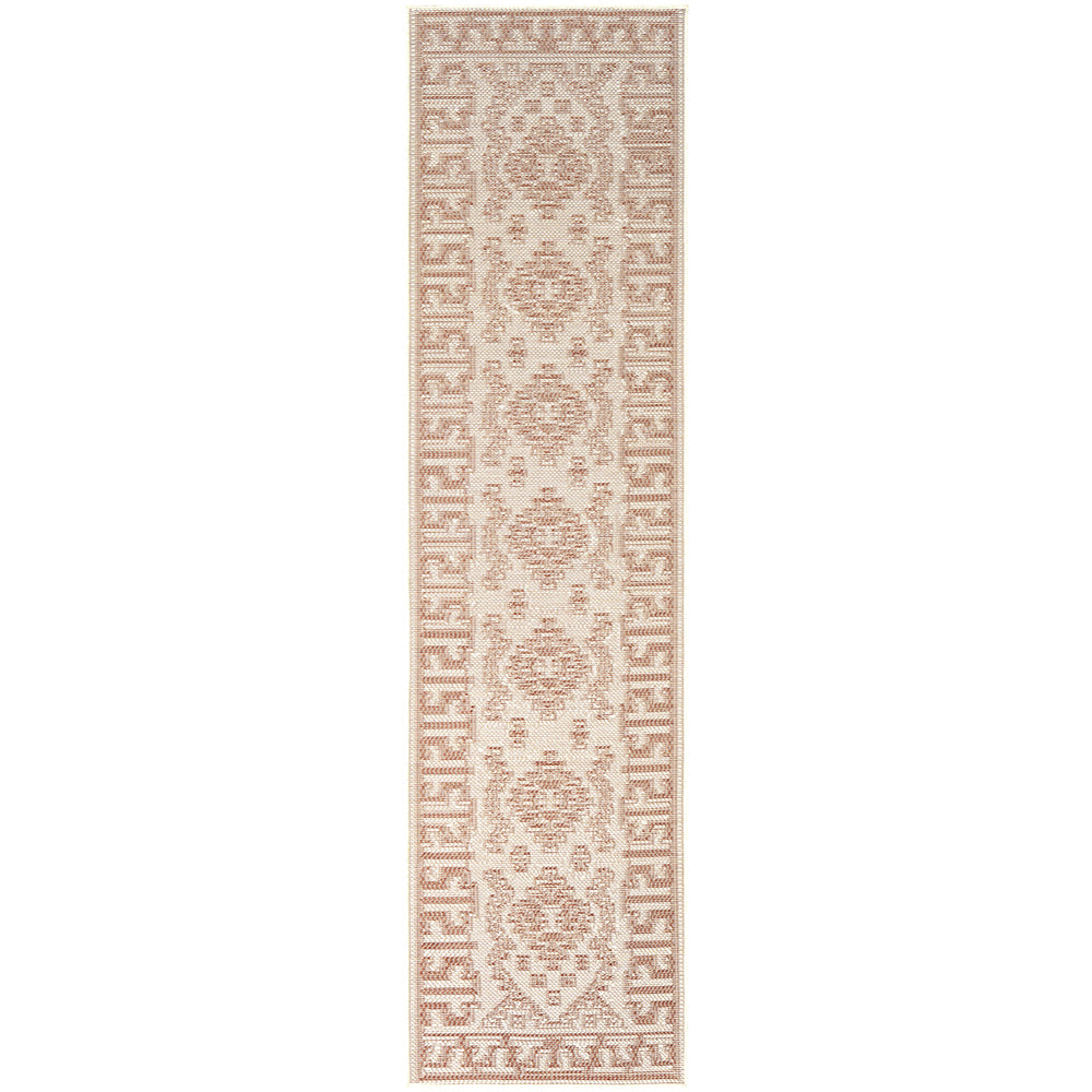 Aztec Cream Coral Indoor Outdoor Washable Rug