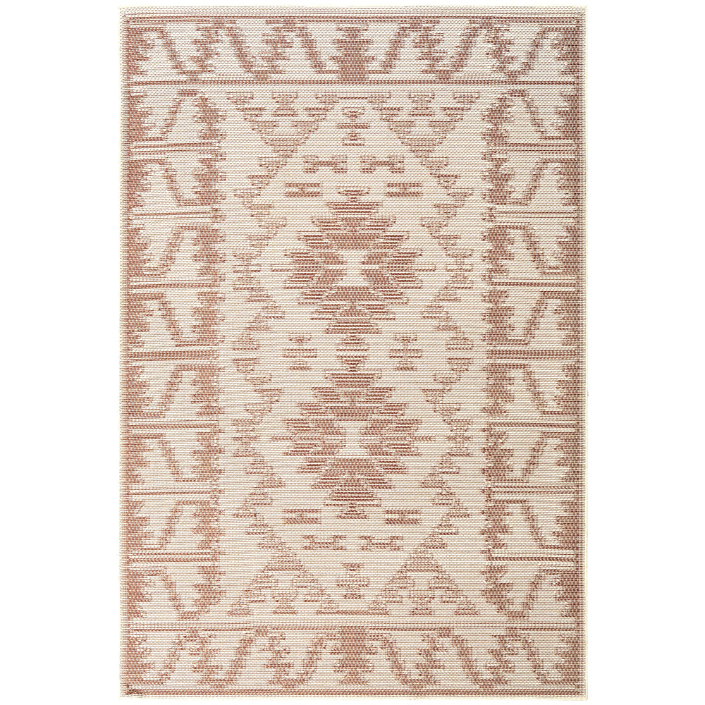 Aztec Cream Coral Indoor Outdoor Washable Rug