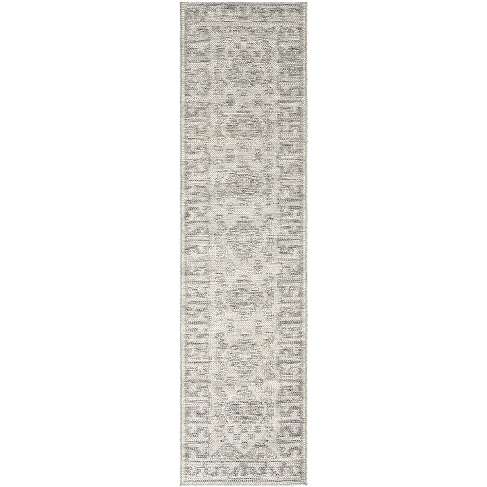 Aztec Cream Grey Indoor Outdoor Washable Rug