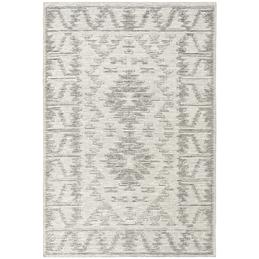 Aztec Cream Grey Indoor Outdoor Washable Rug