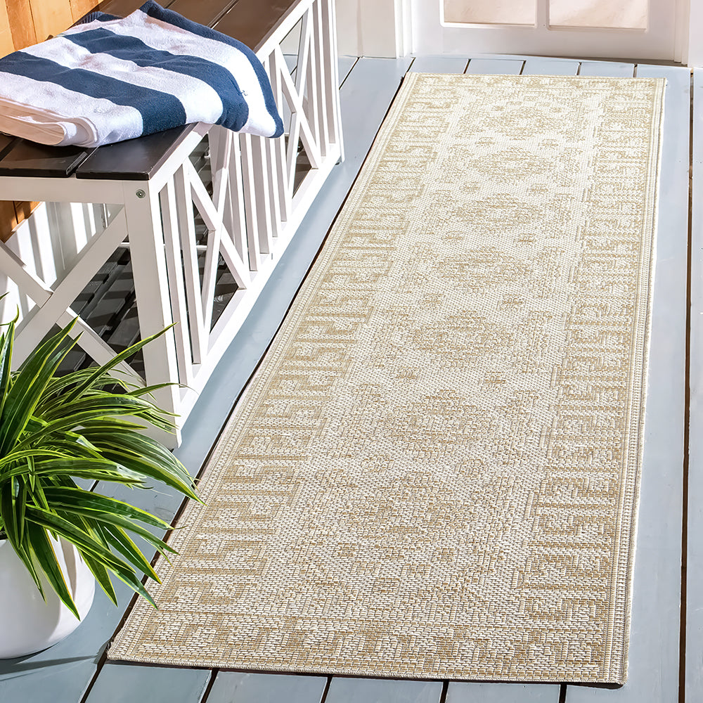 Aztec Natural Cream Indoor Outdoor Washable Rug