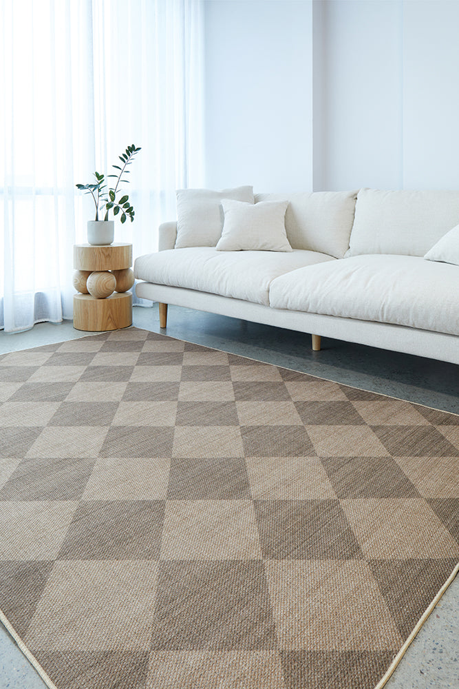 Terra Chequered Washable Rug