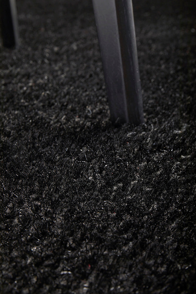Lush Lustre Black Shag Rug