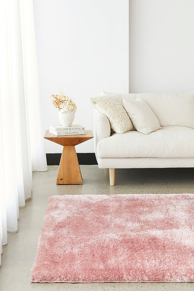 Lush Blush Pink Shag Rug