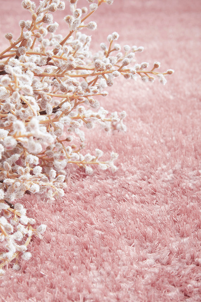 Lush Blush Pink Shag Rug