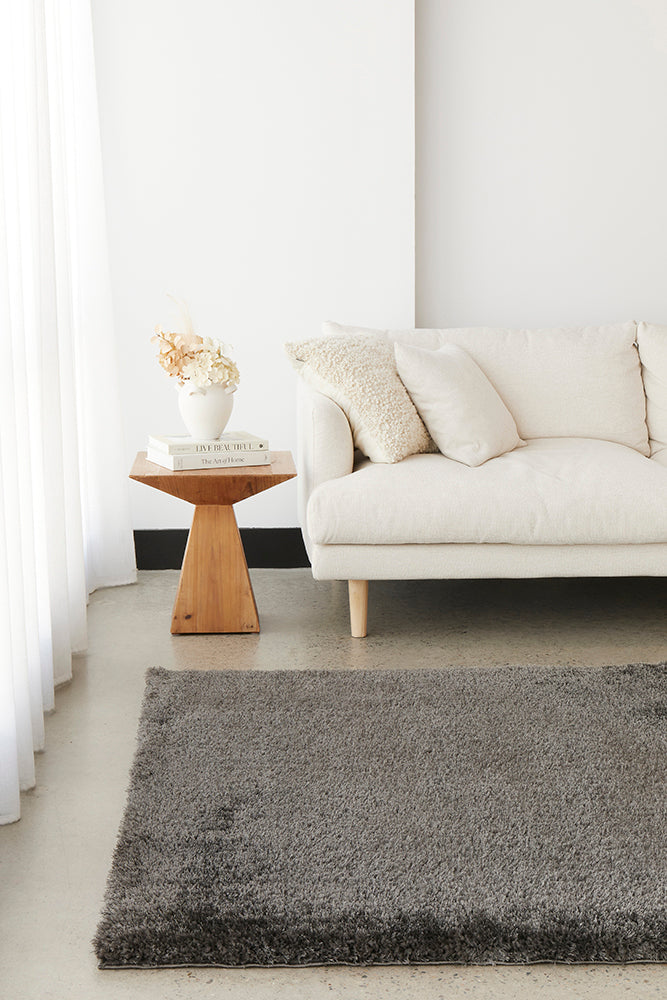 Lush Lustre Grey Shag Rug