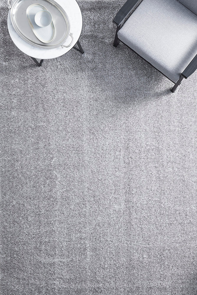 Lush Silver Grey Shag Rug