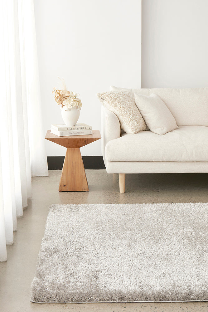 Lush Silver Grey Shag Rug