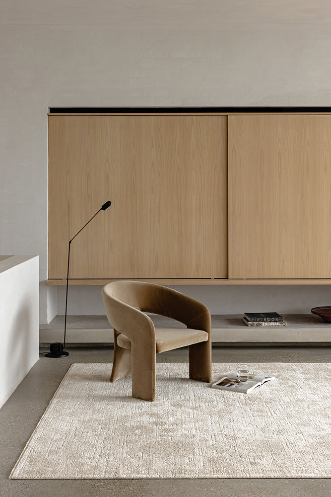 Oatmeal Bloom Fringed Rug