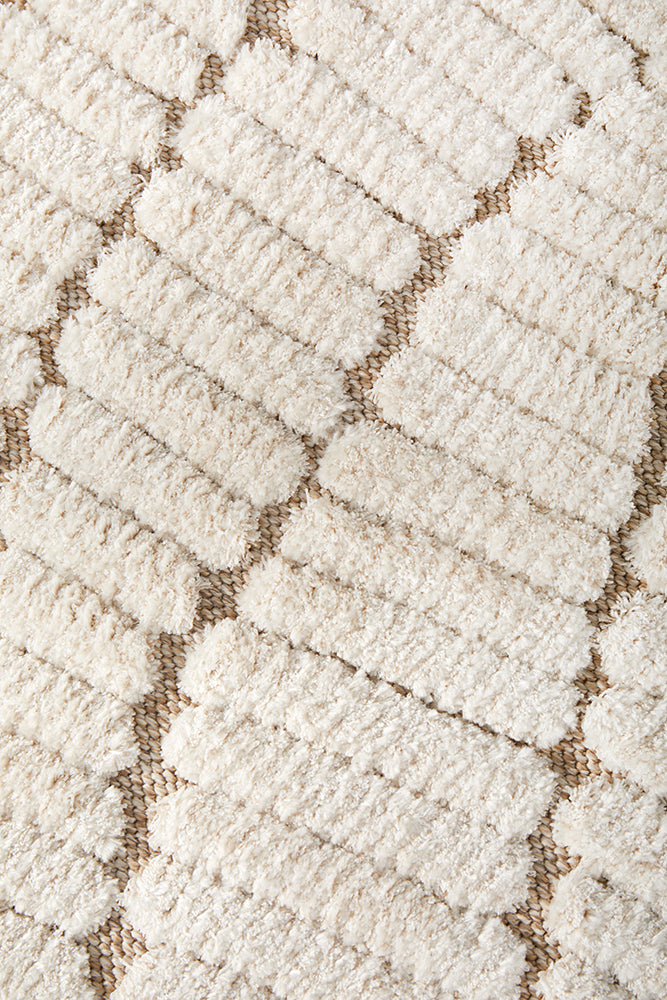Fossil Cream Beige Modern Textured Rug - Lost Design Society