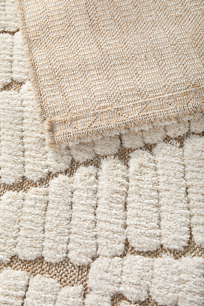 Fossil Cream Beige Modern Textured Rug - Lost Design Society