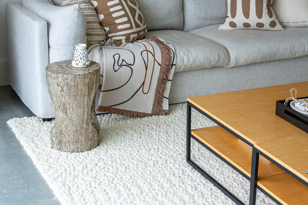 Aspen Pebble Alabaster White Wool Rug