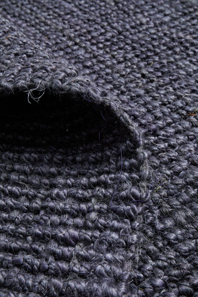 Chunky Natural Jute Barker Navy Rug