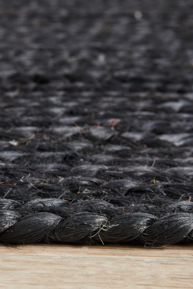 Kirra Black Jute Runner Rug