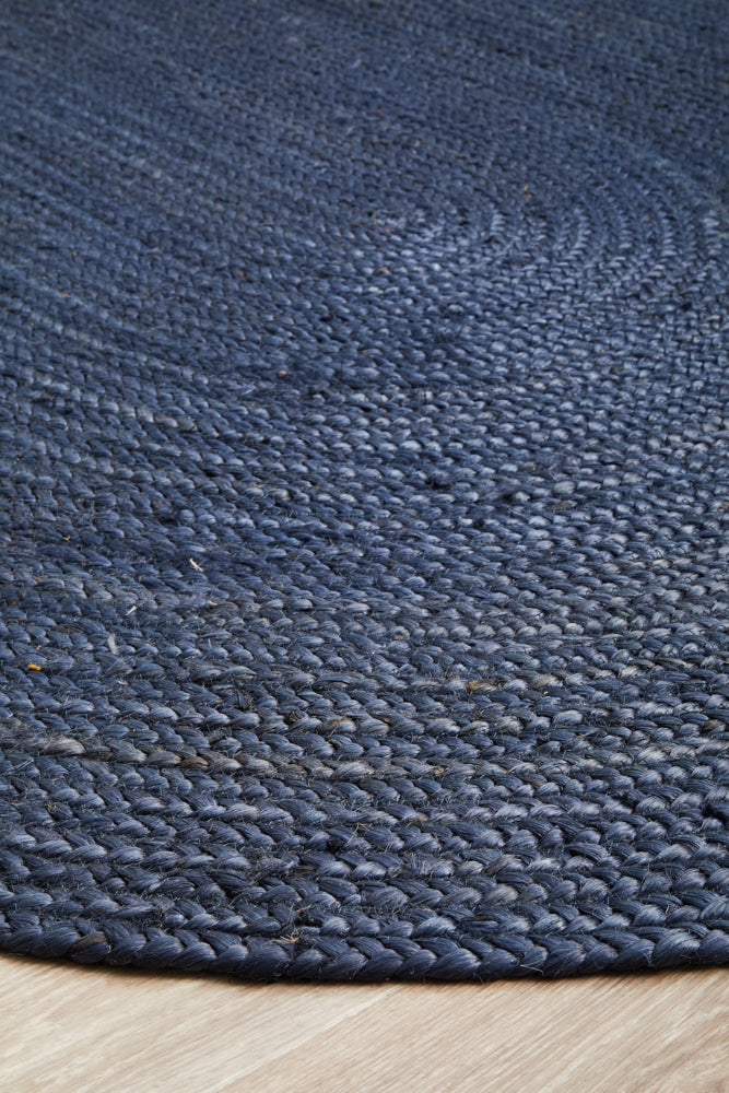 Kirra Navy Oval Jute Rug