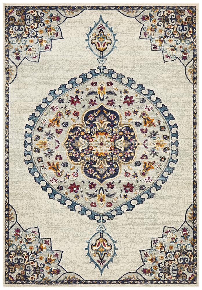 Tigris Zubayr White Bohemian Transitional Rug