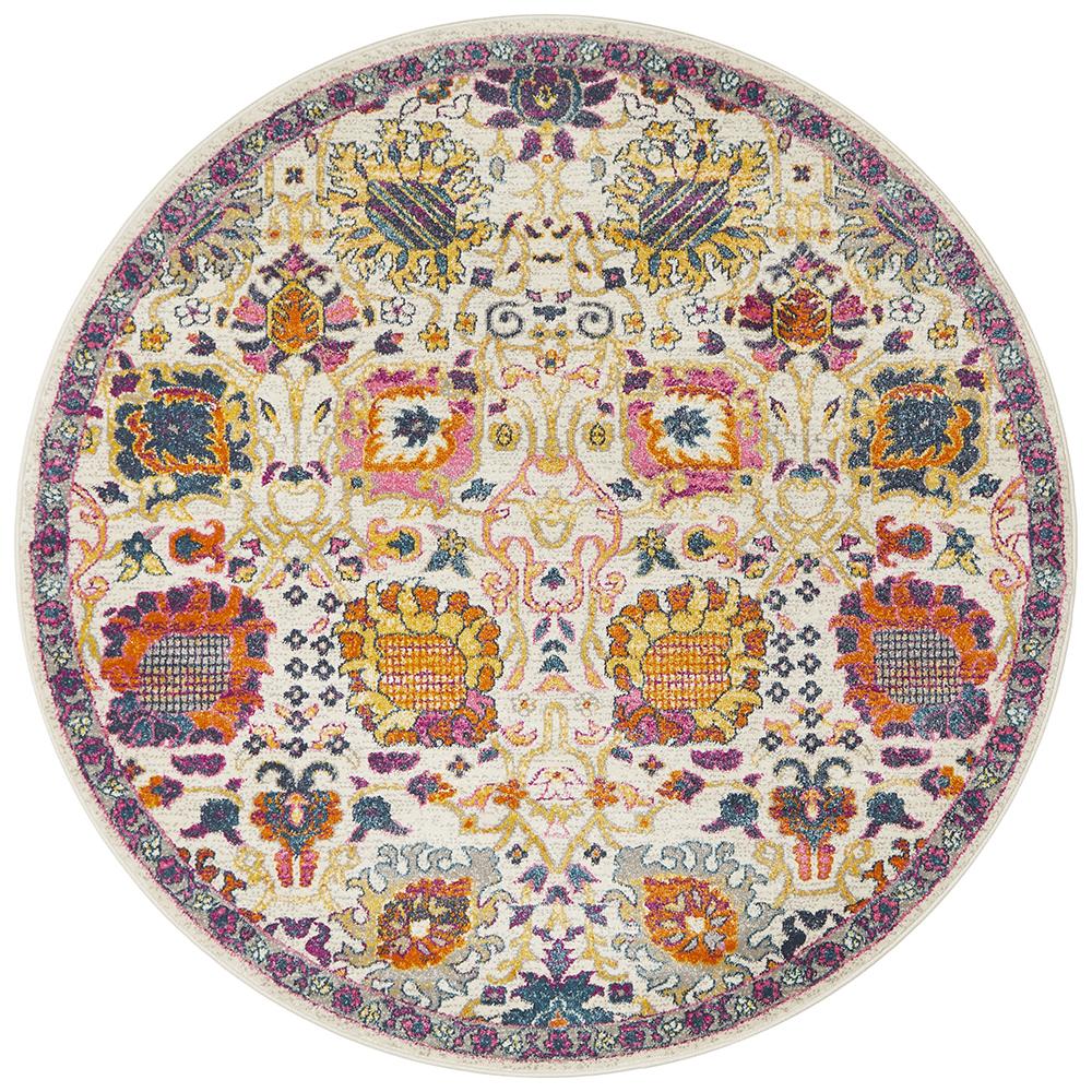Tigris Multi Round Bohemian Transitional Rug