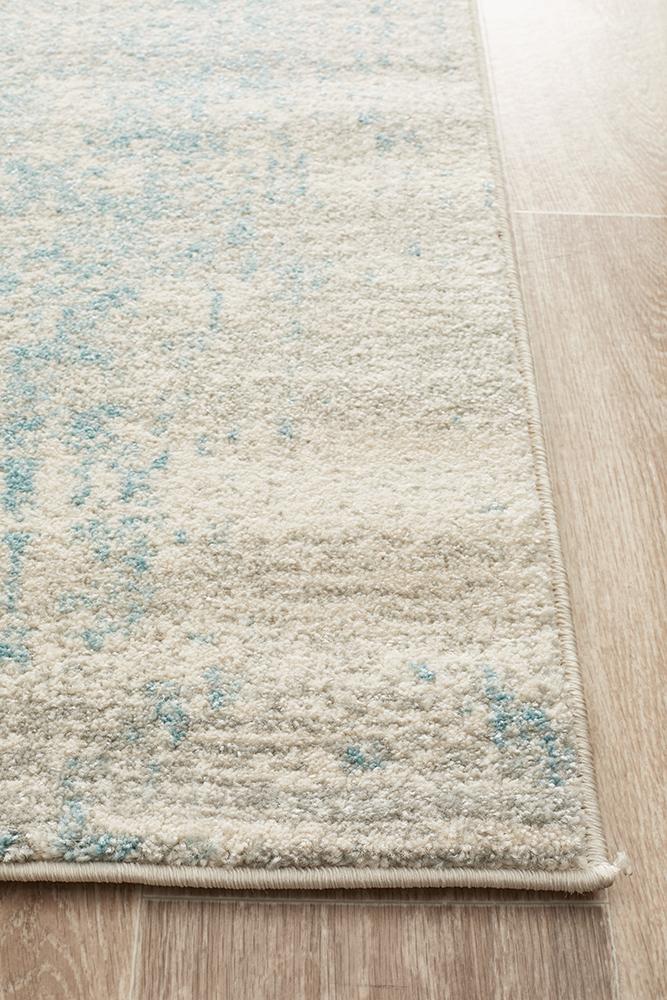 Glacier White Blue Transitional Rug
