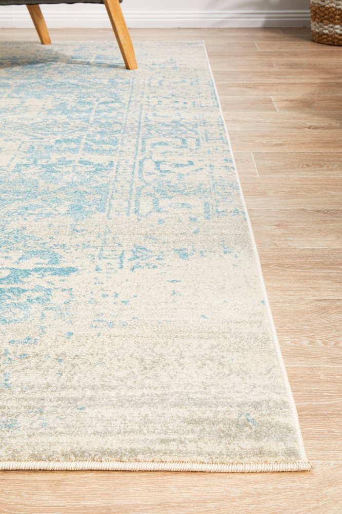 Glacier White Blue Transitional Rug