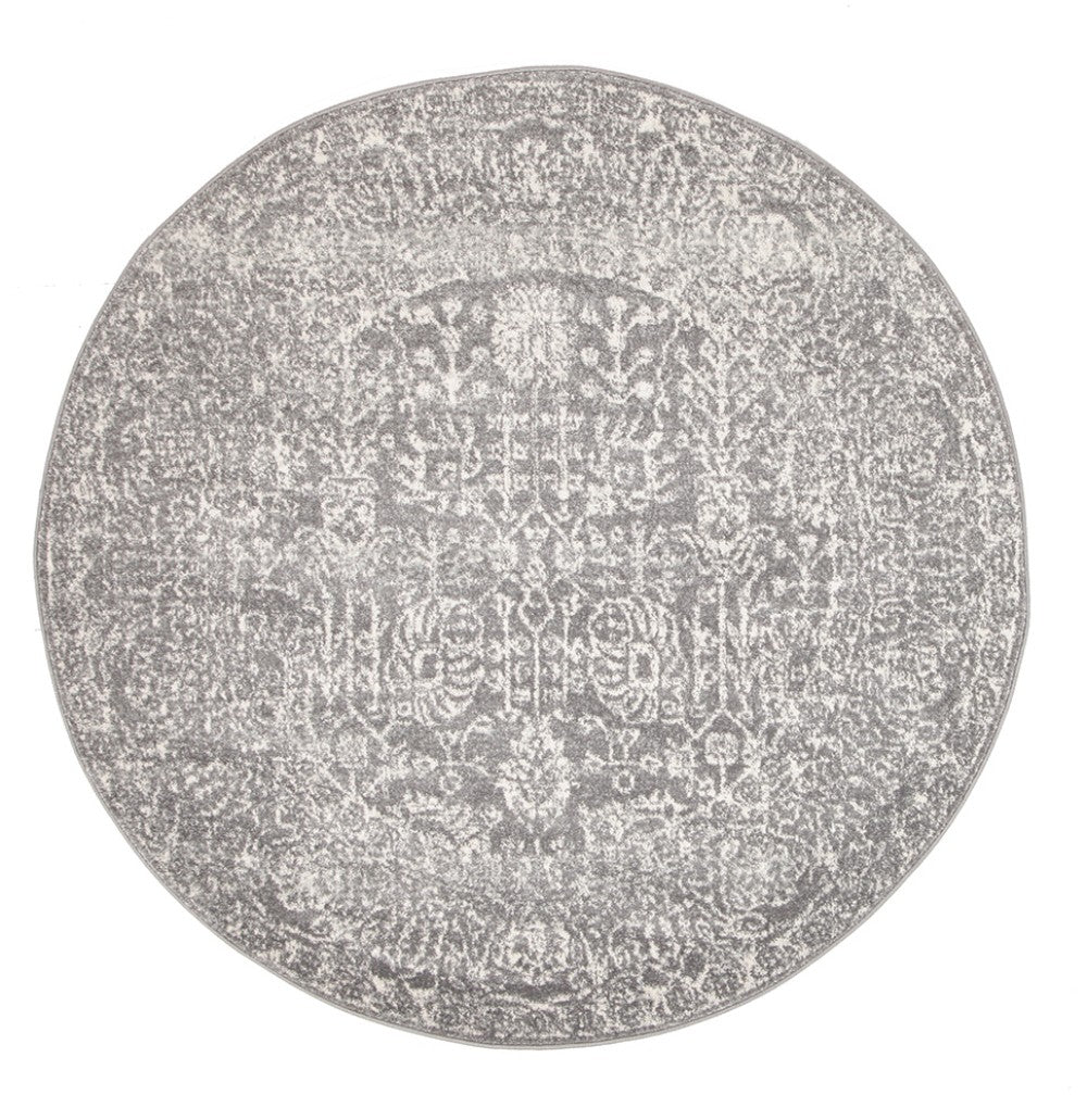 Homage Grey Transitional Round Rug