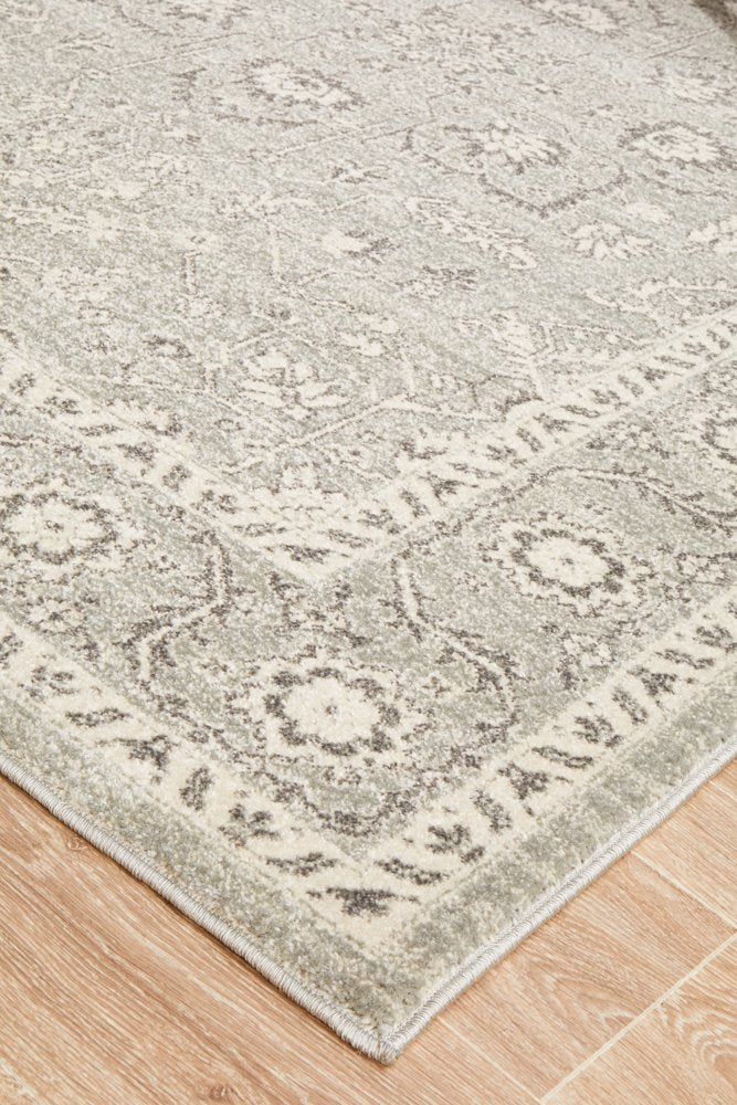 Silver Flower Transitional Rug