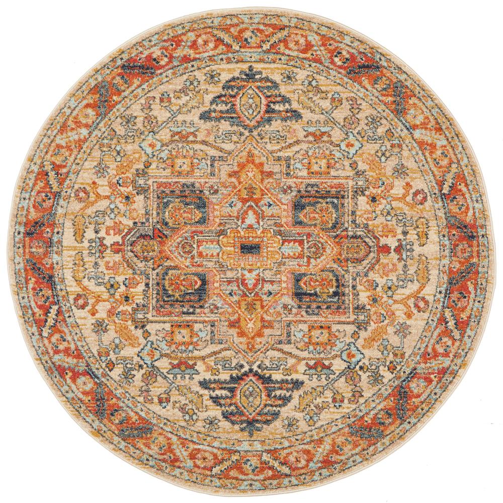 Estate Shamba Rust Round Transitional Rug