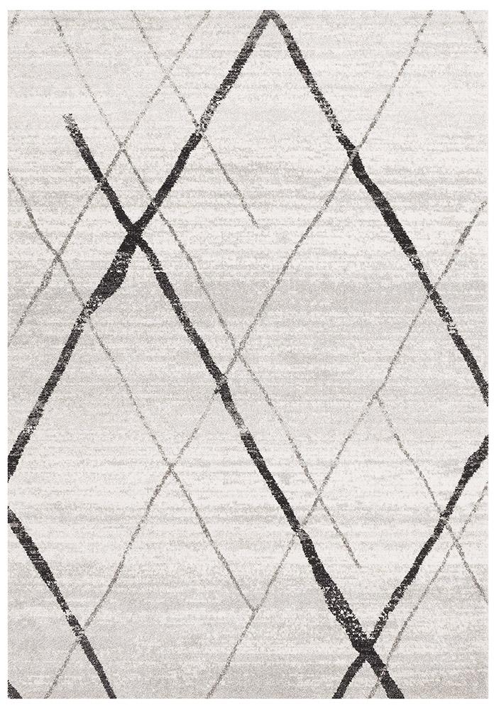Paradise White Grey Contemporary Transitional Rug