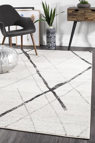 Paradise White Grey Contemporary Transitional Rug