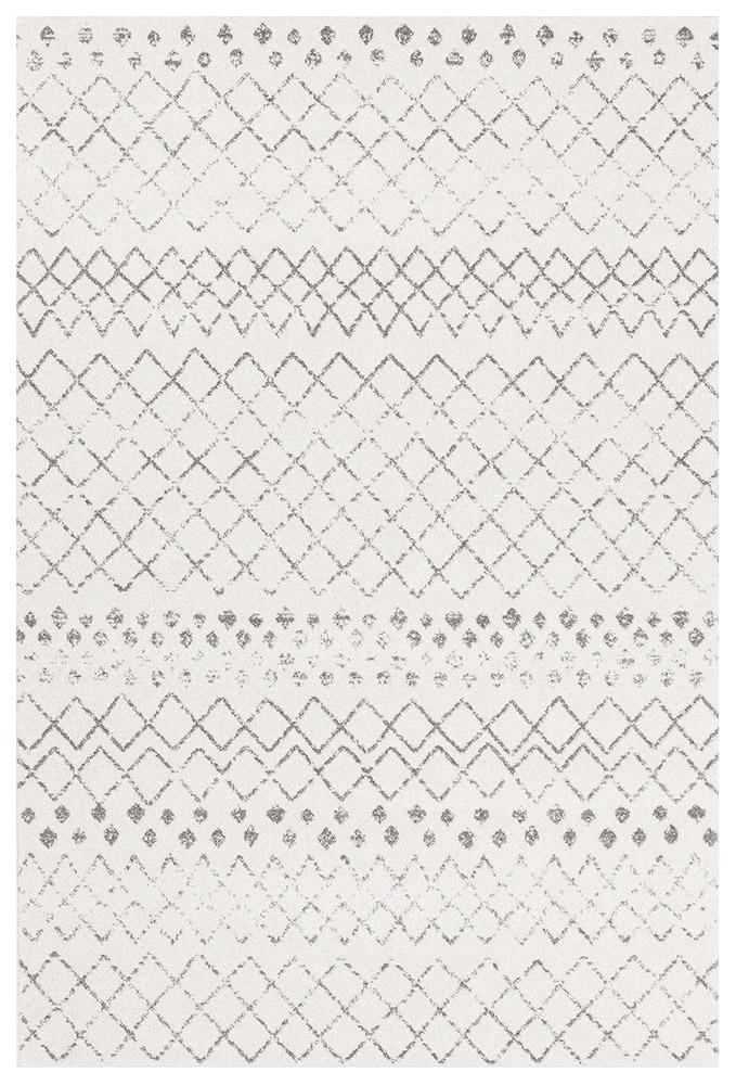Paradise White Grey Tribal Transitional Rug