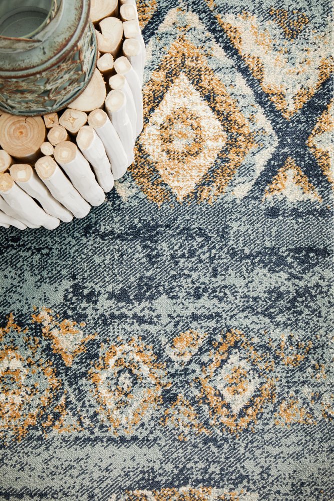 Mayfair Contrast Blue Transitional Rug