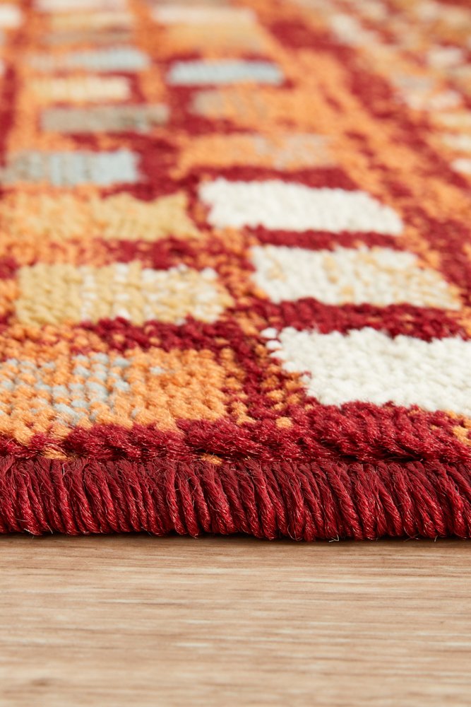 Mayfair Squares Rust Transitional Rug
