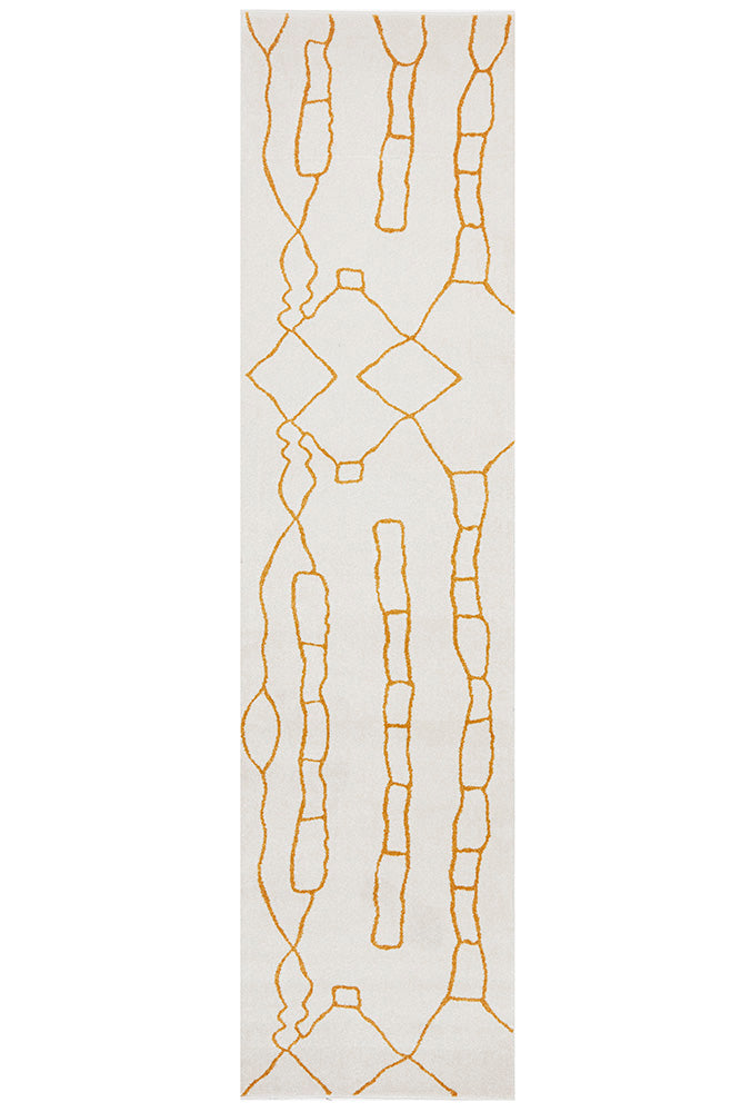 Vines Gold Modern Abstract Rug