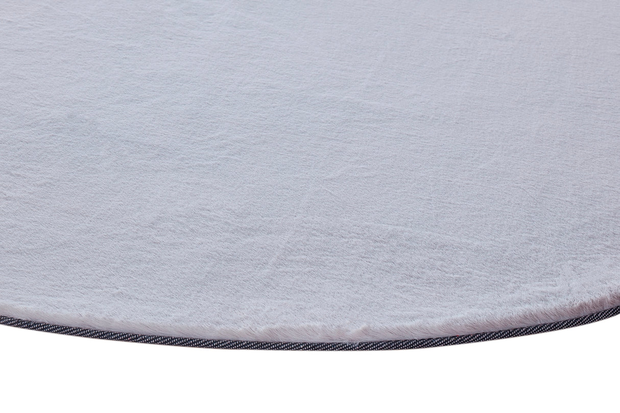 Turuun Soft Faux Fur Grey Round Rug