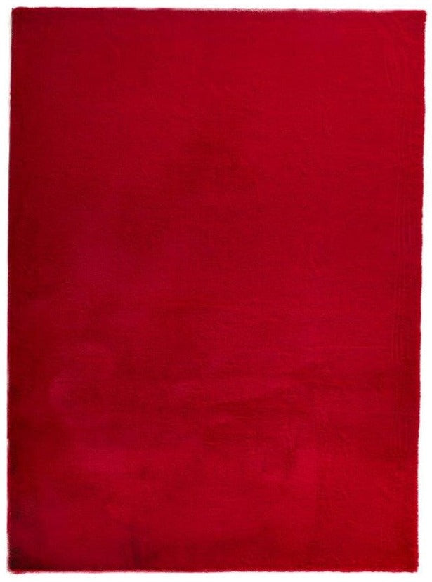 Turuun Soft Faux Fur Red Rug