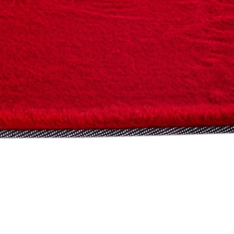 Turuun Soft Faux Fur Red Rug