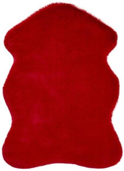 Turuun Soft Faux Sheepskin Red Rug