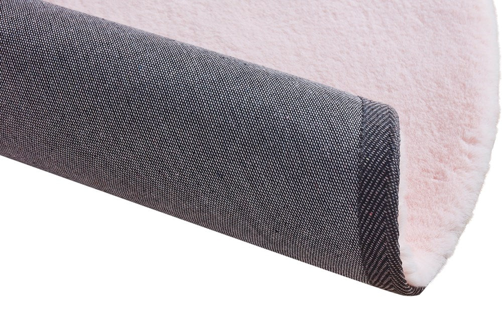 Turuun Soft Faux Fur Soft Pink Round Rug