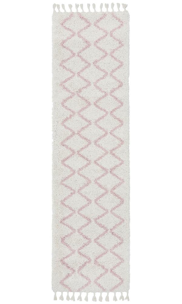 Beni Ourain Inspired Berber Tantan Pink Shag Rug