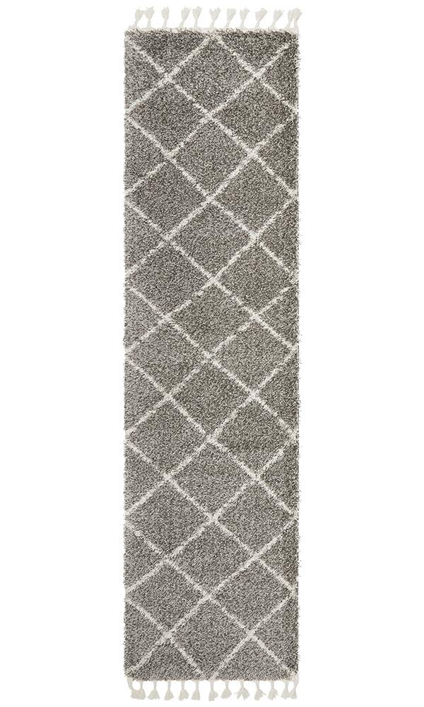 Beni Ourain Inspired Berber Tiznit Grey Shag Rug